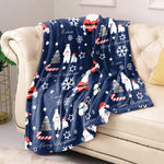 couverture polaire noël rouge blanche motifs flocons pères noel hiver moderne portable hospitalière festive