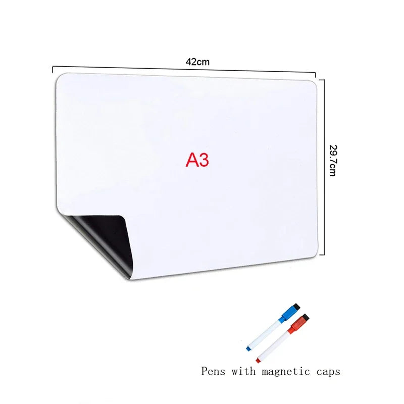 tableau blanc magnétique flexible aimants autocollants effaçables liste épicerie notes réfrigérateur stylos magnétiques blanc
