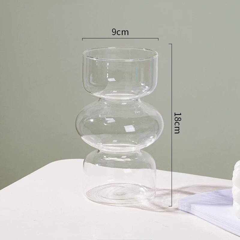 vases décoratifs modernes transparents rose blanc noir turquoise minimalistes sculpturaux