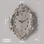 horloge murale baroque motif floral angelique blanc salon decoration aiguille quartz résine unique