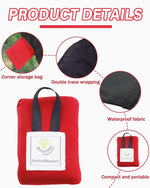couverture poche rouge compacte ribbed portable pliable imperméable plage camping sac rangement