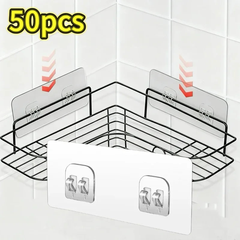porte savon mural noir double crochet adhésif transparent moderne pvc salle bain cuisineHooks