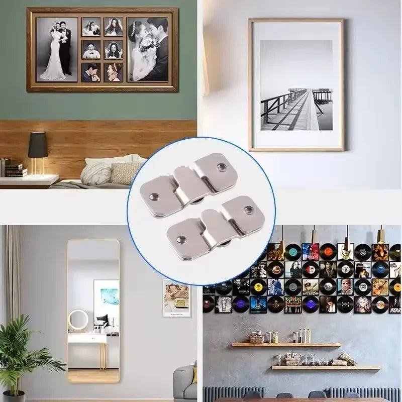 supports muraux argentés modernes tableaux miroirs acier inoxydable utilisation multiple 35mm 19mm
