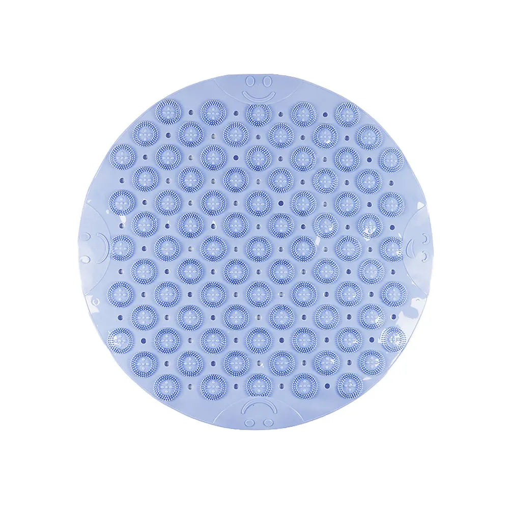 tapis bain anti dérapant moderne perforé motifs circulaires rose vert bleu gris violet
