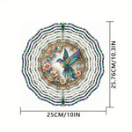 Décoration extérieure spinner métallique multicolore floral artisanal diamètre 25cm jardin balcon