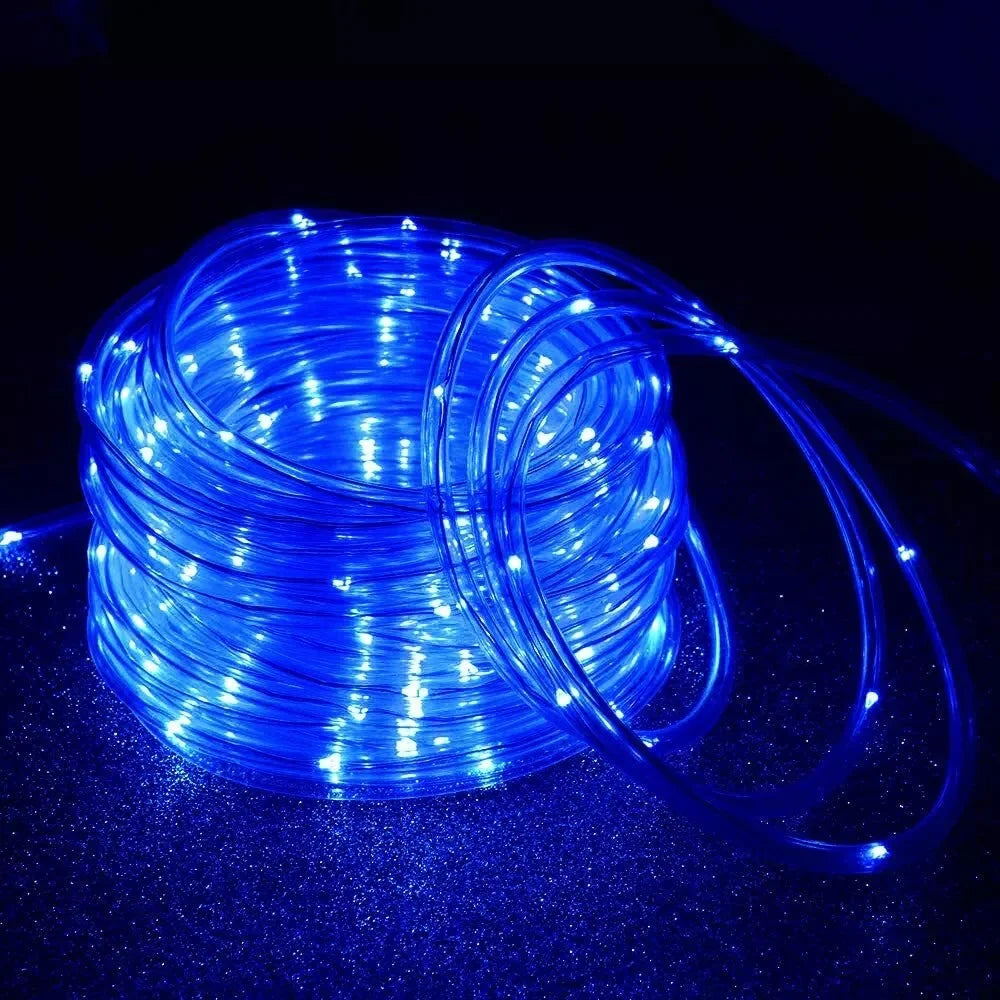 guirlande lumineuse solaire extérieure led bleue moderne modes clips intégrés festive jardin camping