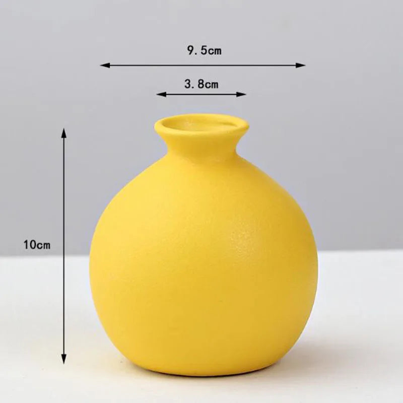 vase moderne céramique jaune sans plante décoration salon hydroponique pot fleur table