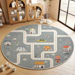 tapis rond carte monde moderne floral adhésif salon chambre extérieur bleu clair vert foncé