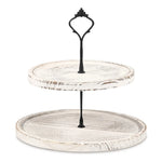 présentoir gâteaux trois étages texture bois rustique gris brun marron fixations métal vintage pain