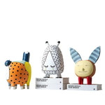figurines decoratives modernes enfants couleurs vives motifs points textures lisses deco maison exposition
