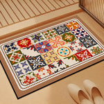 tapis sol multicolore patchwork moderne motifs géométriques floraux salle bain lavable machine absorbant