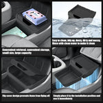 organisateur console centrale auto noir tpe waterproof rangement tesla model standard minimaliste