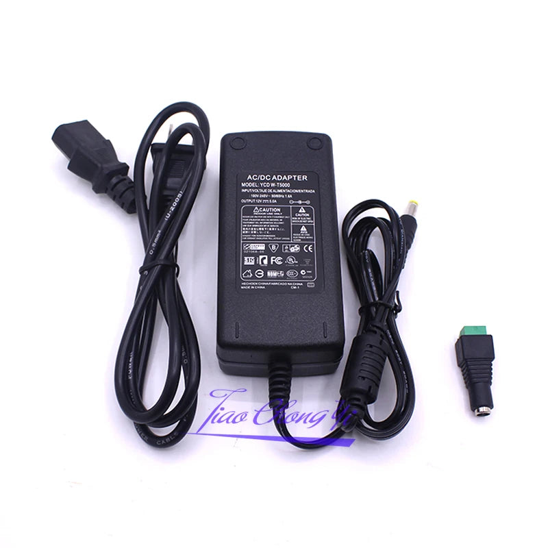 adaptateur secteur 12v 5a noir prise standard certification rohs ccc cqc 60w dc transformateur