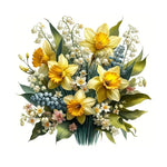sticker mural adhésif bouquet fleurs jaunes roses classique salle bains moderne pvc floral