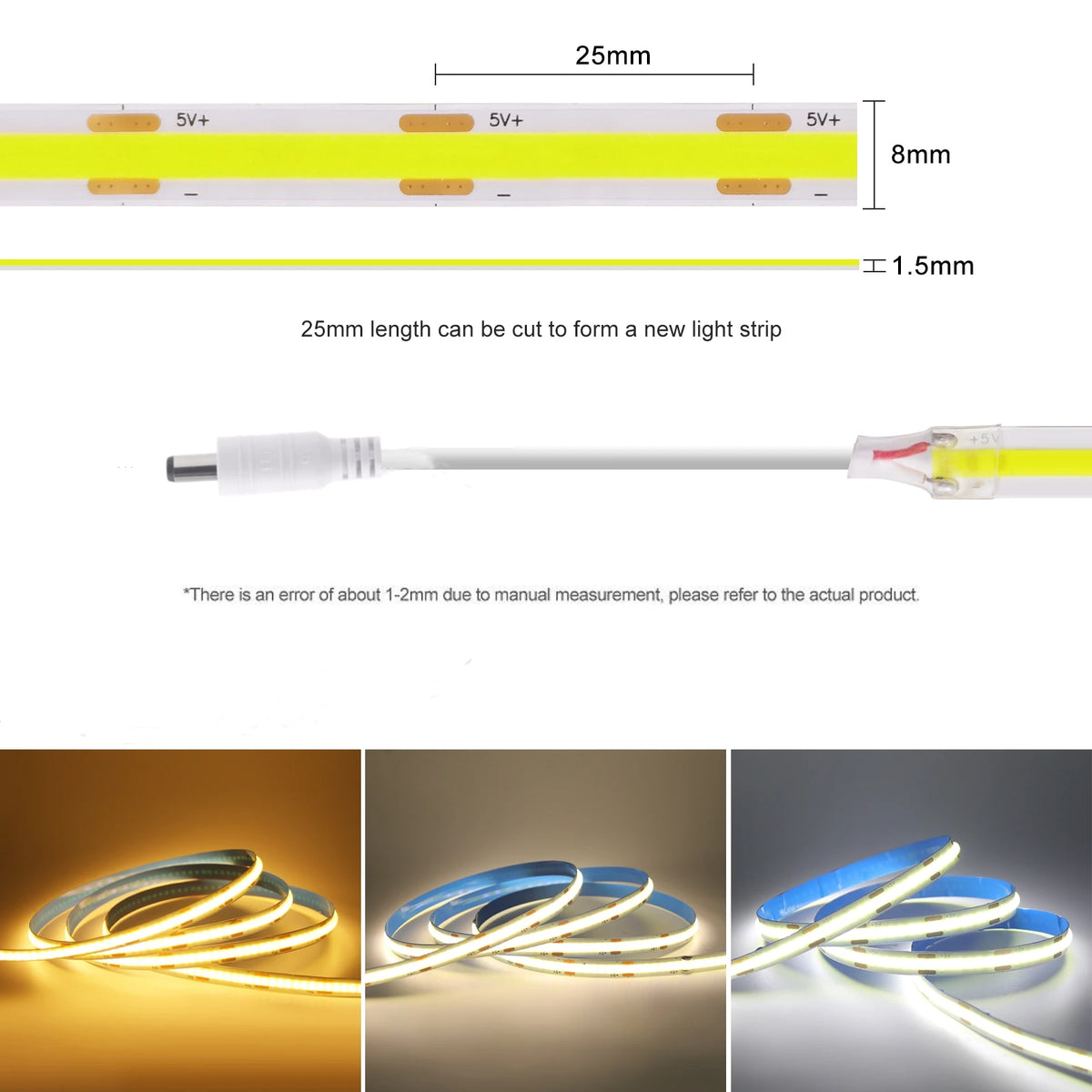 ruban led flexible blanc jaune adhésif 3000k 4000k 6000k contrôleur câble usb moderne chambre