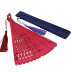 éventails pliants traditionnels motifs floraux rouge bleu violet noir vert marron étuis rangement clips
