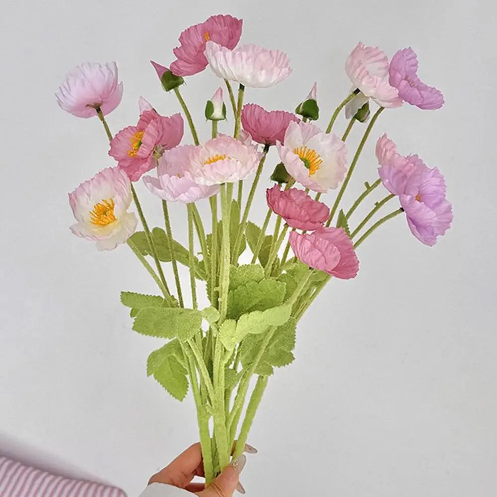 décoration extérieure mariage bouquet artificiel fleurs simples feuilles vertes moderne rouge blanc
