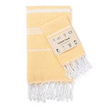 serviette table rayée moderne bleu clair vert rose gris jaune orange violet coton polyester