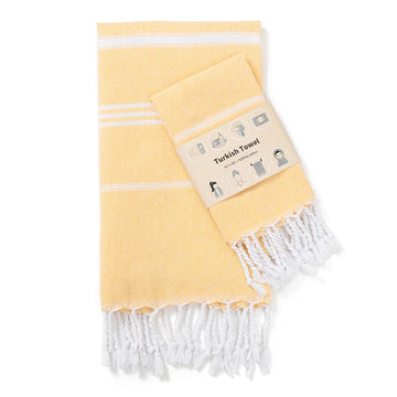 serviette table rayée moderne bleu clair vert rose gris jaune orange violet coton polyester