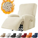 housses fauteuil beige gris bleu marine velours doux moderne confortable machine lavable anneaux fixations