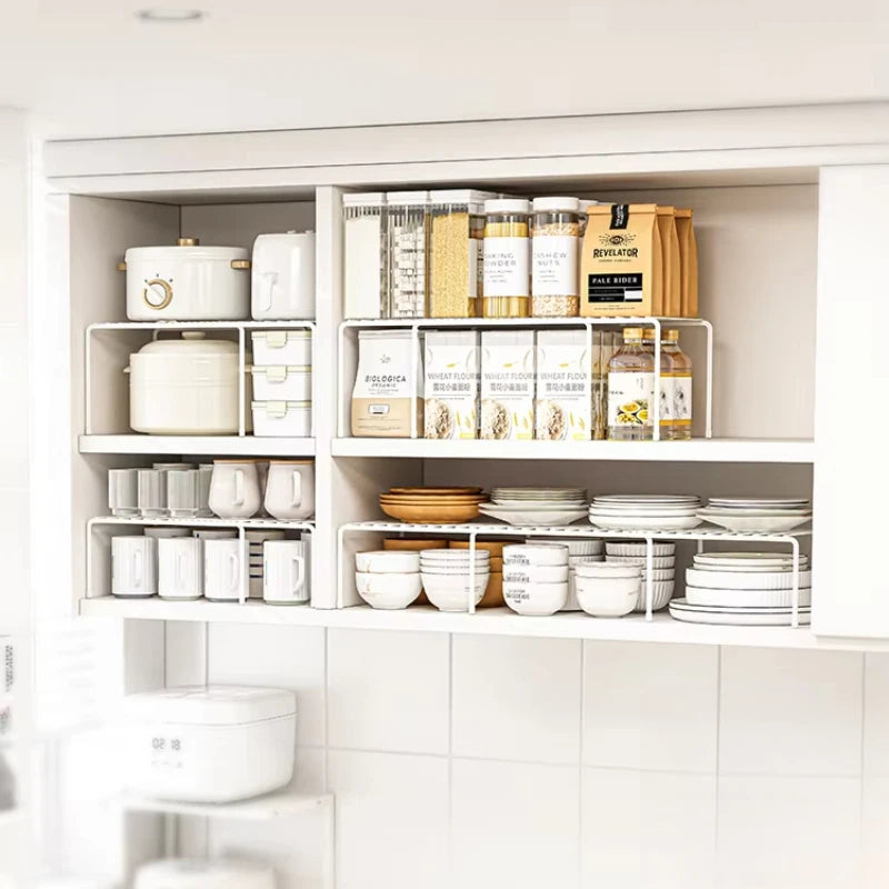 organiseur rangement placard blanc clips barres anti rust metallique multifonction moderne étageries cuisine