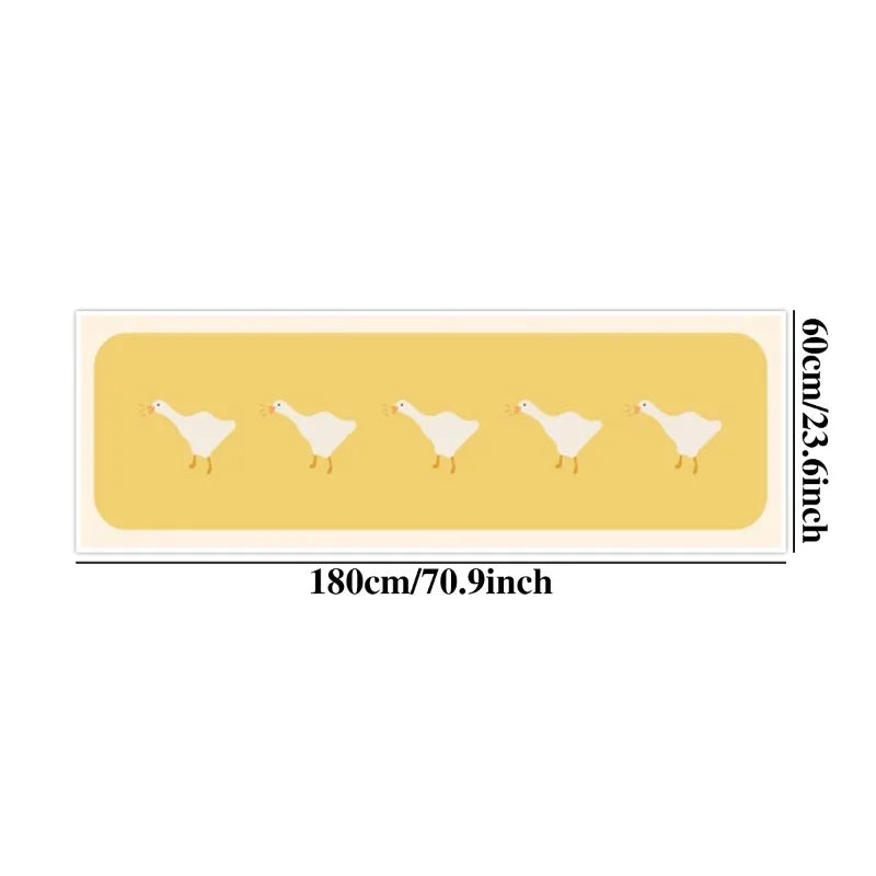 tapis moderne jaune oiseaux blancs texture douce résistant antibactéries entrée bain yoga