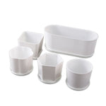 pot fleurs blanc moderne plateau succulentes bonsaï plastique