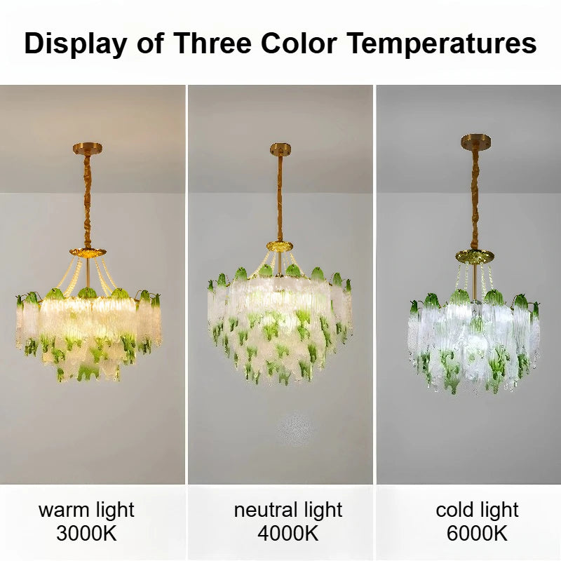 lampe suspendue vert classique blanches gouttes verre vintage doré