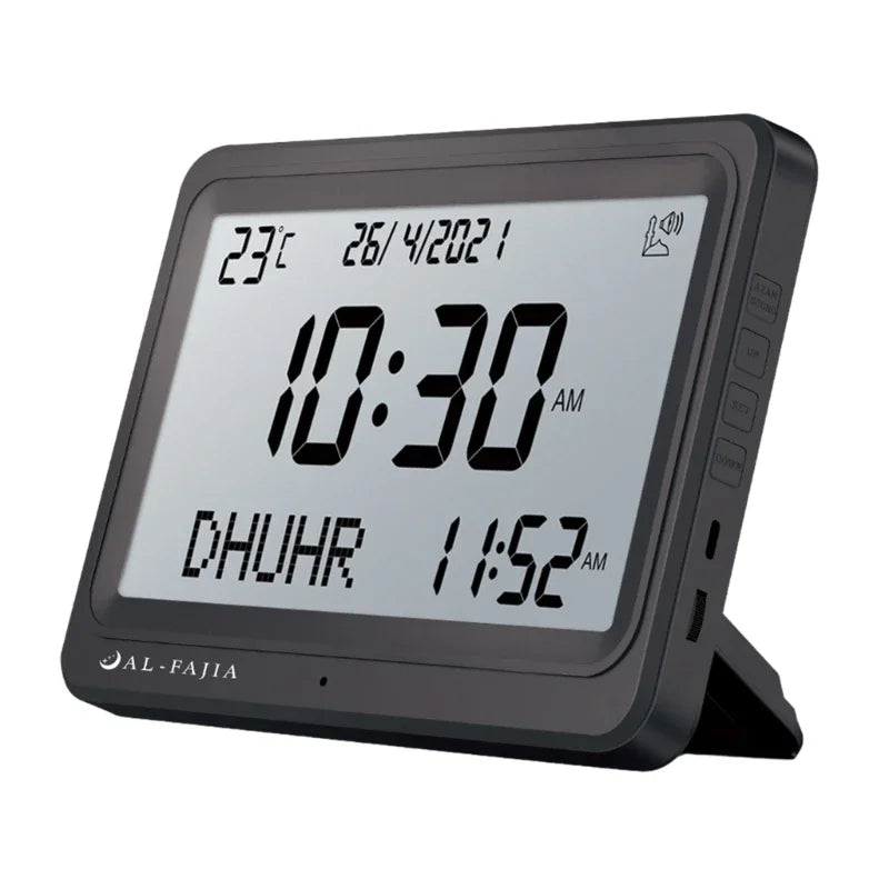 horloge numérique moderne rectangulaire noir rose doré blanc support pliable fonction répétition écran ledCALENDRIERS