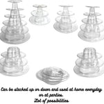 présentoir macarons cupcakes gâteaux tour niveaux plastique transparent décoration mariage anniversaire festive