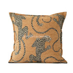 taies d'oreiller jacquard léopard vert olive moderne respectueuses environnement polyester 100% decoration maison