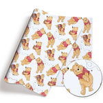 tissu imprimé dessins animés winnie ourson coton polyester 140x50cm bricolage enfants illustration colorée