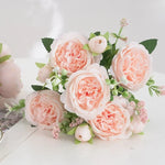 bouquet fleurs artificielles pivoines soie moderne élégant intérieur mariage anniversaire baby shower decoration chambre