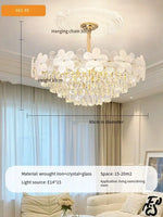 lustre moderne cristal blanc doré fleurs transparentes suspension chambre led 2000 82000lm