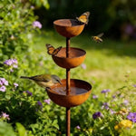 fontaine oiseaux marron rustique effet rouille moderne naturelle jardin decoration