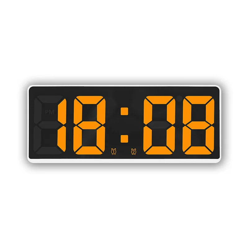 horloge numérique moderne affichage LED noir quartz détecteur vocal 12H 24H