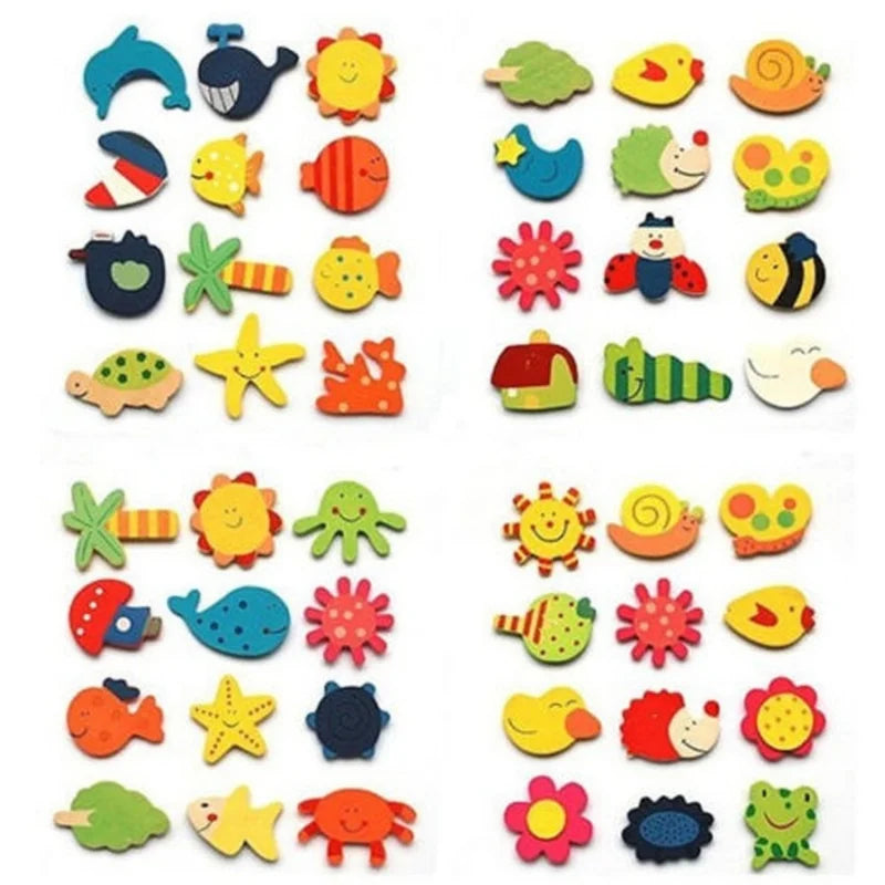 aimants réfrigérateur dessin animé animaux floraux multicolores enfantins mignons jouets décoration maison