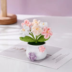 décoration maison tricotée bouquet fleurs artificielles anniversaire baby shower tricolore creative artisanal