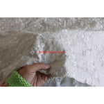 tissu coton lin brodé fleurs 3d beige clair classique decoration maison bricolage nappe oreiller