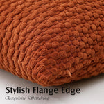 housse coussin velours côtelé orange boho chic 30x50cm 45x45cm 50x50cm decoration polyester coton texture