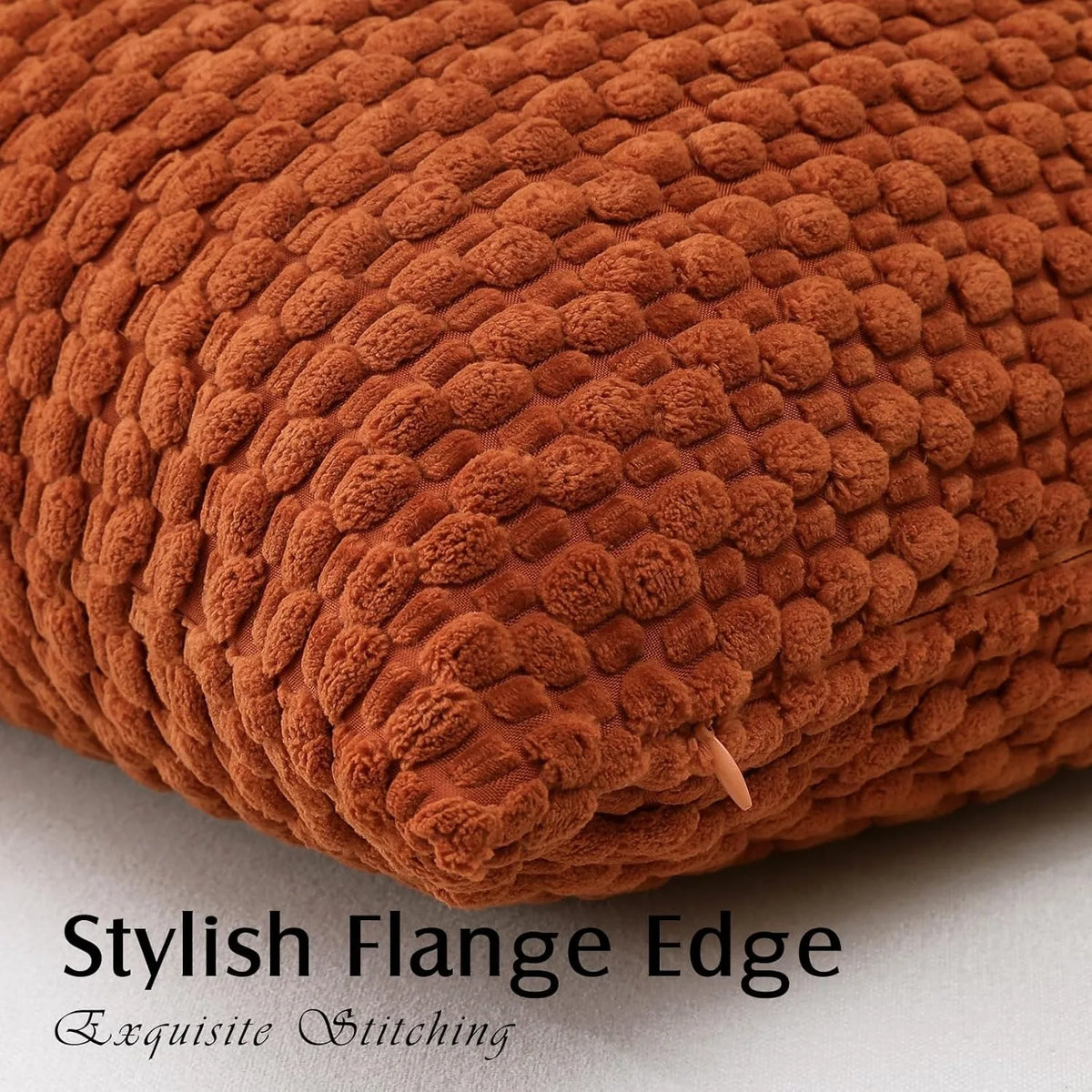 housse coussin velours côtelé orange boho chic 30x50cm 45x45cm 50x50cm decoration polyester coton texture