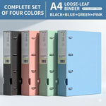 classeur anneaux noir bleu vert rose moderne trous robuste A4 papier