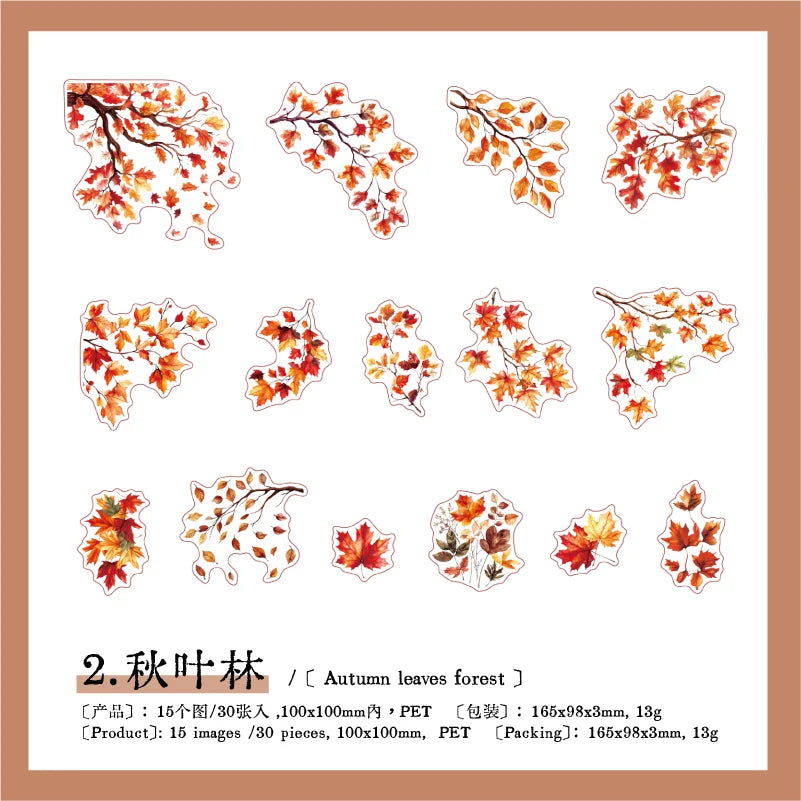 autocollants arbres branches feuilles fleurs scrapbooking étiquettes journal papeterie tasse planificateur transparents naturels