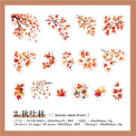 autocollants arbres branches feuilles fleurs scrapbooking étiquettes journal papeterie tasse planificateur transparents naturels
