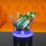 support bouteilles transparent moderne couronne led rechargeable bouteilles bière table bar champagne vin