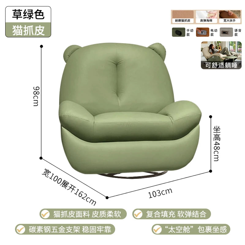 fauteuil relax moderne bois éponge tissu uni beige noir réglable multifonction