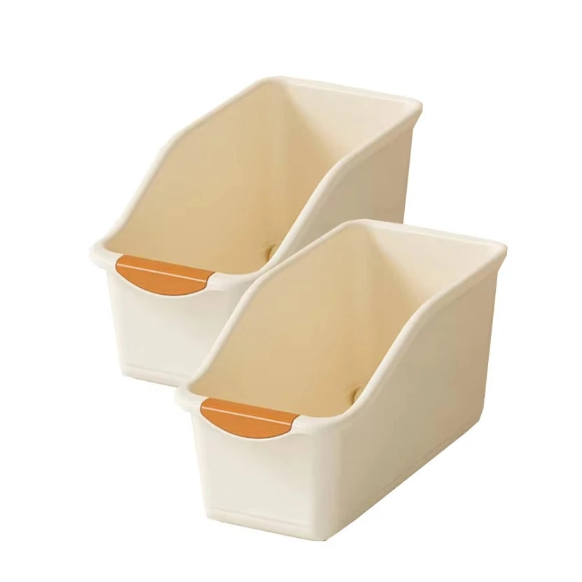 boîtes rangement cuisine épices condiments plastique pp modernes pratiques beige orange gris poignées couvercles