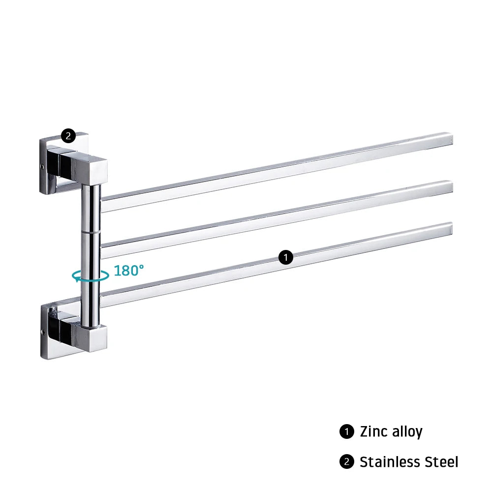 porte serviettes mural chrome lisse moderne vis fixations serviettes 415mm longueur