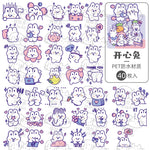sticker kawaii mignon ours lapin coeur floral scrapbooking diy carte journal intime
