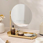 Coiffeuse miroir rond or luxe dressing